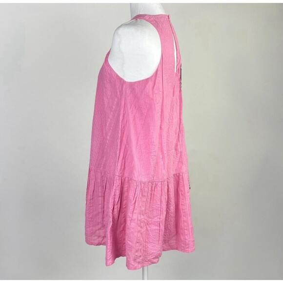 Urban Outfitters‎ Maisy High Neck Frock Pink Ruffle Dress Sz S Mod Retro Twee - Picture 4 of 15